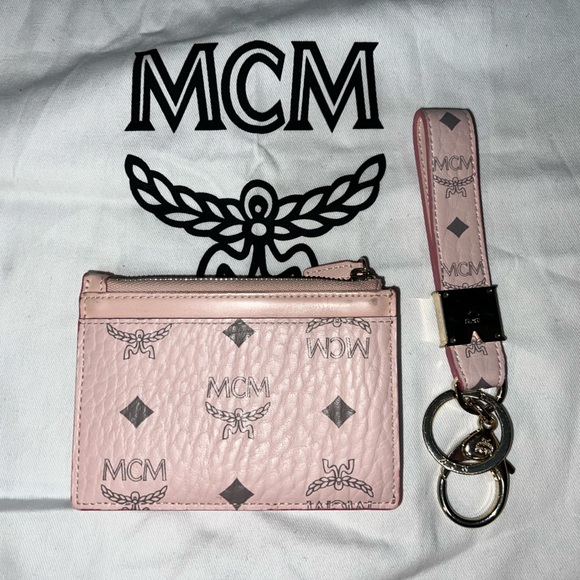 MCM light pink and grey Patricia wallet + Key fob - Picture 4 of 16